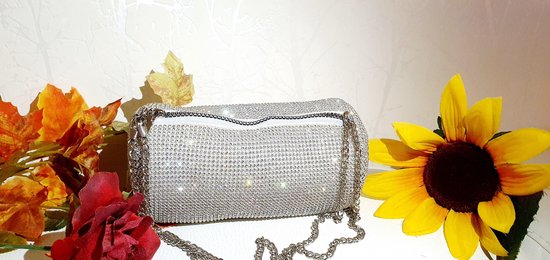 CORIOS Strass Avondtas voor Vrouwen Kralen Clutch Bag Bruids Bruiloft Portemonnee Luxe Kristallen Handtas Glitter Schoudertas met Afneembare Ketting Banket Party Cocktail Prom Crossbody Tas, Zwart, L