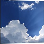 Dibond - Wolken in de Lucht - 80x80cm Foto op Aluminium (Wanddecoratie van metaal)