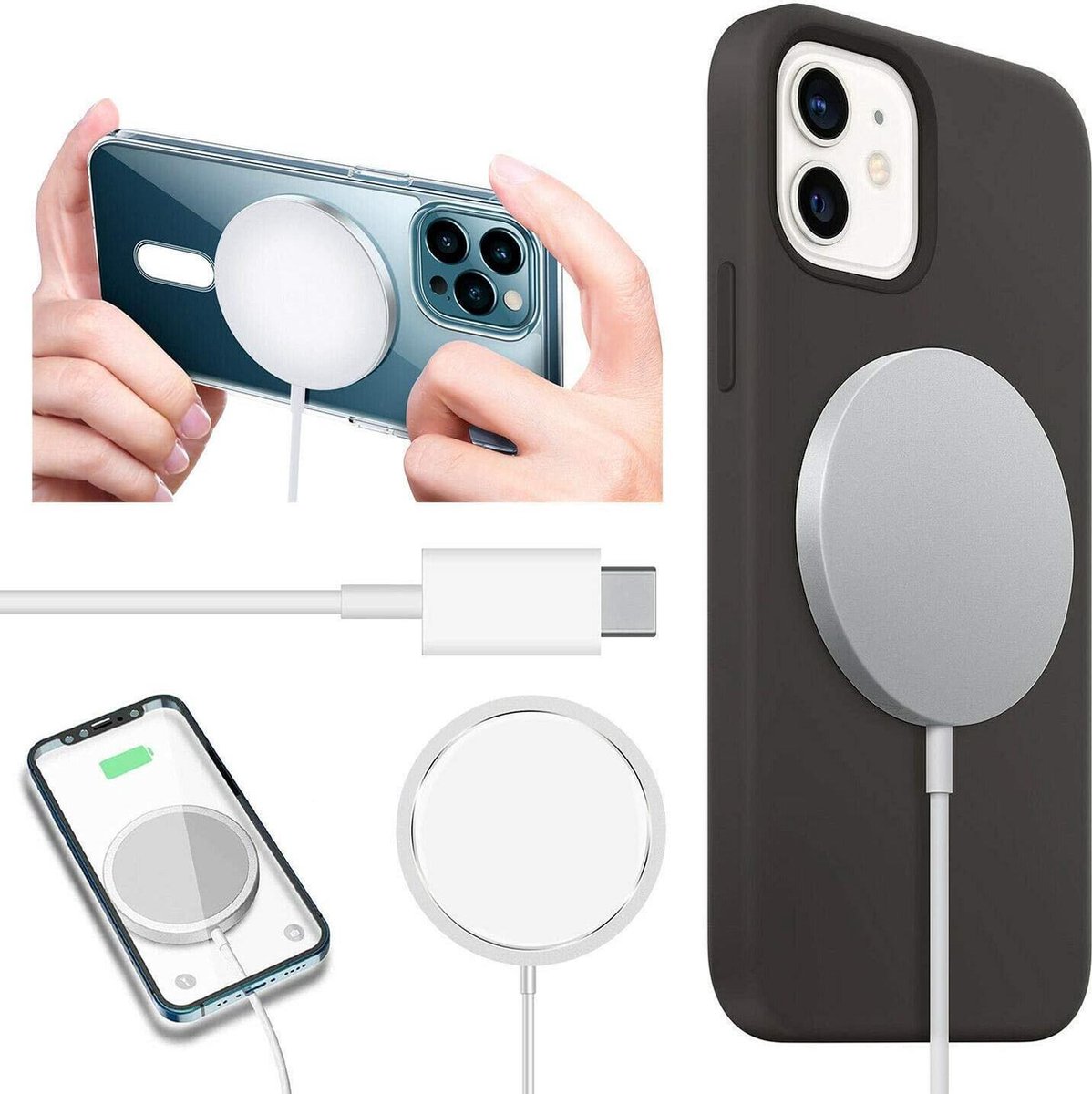 Luxe Universele Telefoon Houder | Draadloze QI Lader | Smart Sensor Automatische Armen| met autolader 10watt