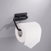 Loft C - Porte-rouleau de papier toilette BRENT -Porte-rouleau de toilette - Autocollant - Sans perçage - Acier inoxydable - Zwart mat