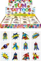 Tattoos kinderen - SuperHeroes - Tijdelijke tattoo SUPER HEROES voor jongens - 60 stuks / FUNARTIKEL / UITDEEL CADEAUTJES / KINDERVERJAARDAG