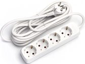 Verlengsnoer - Aigi Synci - 3680W - 4 Stopcontacten - 5 Meter - Wit | Nederland - BSE