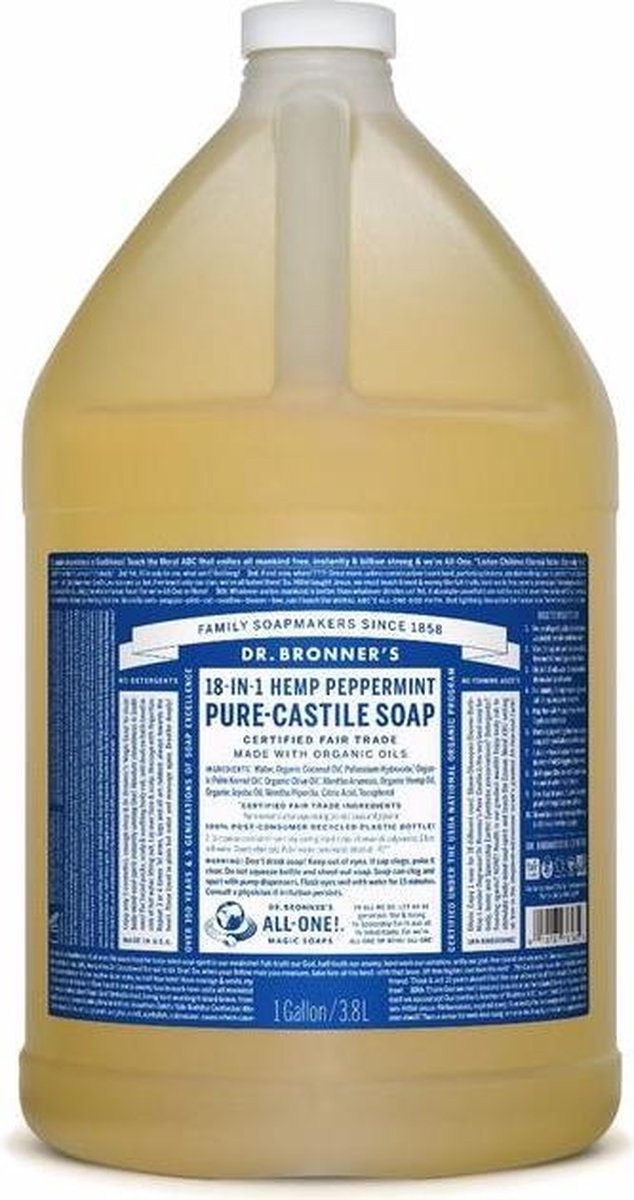 Dr Bronners 18-in-1 pepermunt pure castile zeep 3785 ml