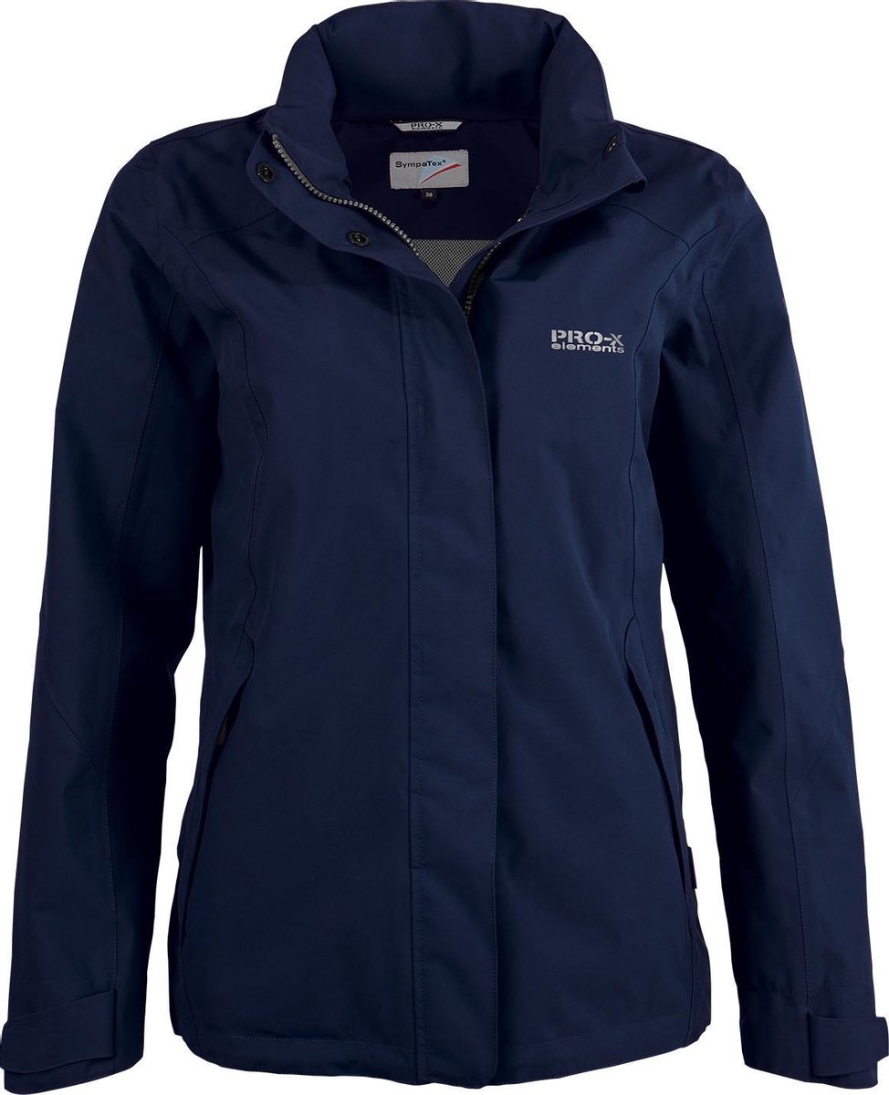 Pro-x Elements Outdoorjas Sky Dames sympatex 20000mm waterkolom 8000 gr ademend Blauw