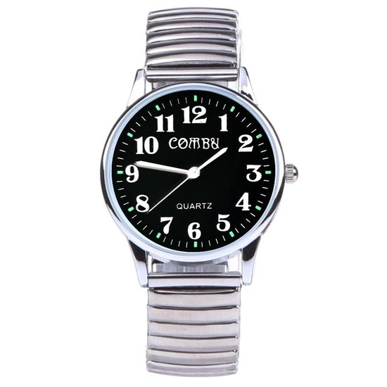 Fako Horloge Rekband Comby 36mm Zwart bol