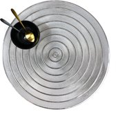 Lucy's Living Luxe placemat LUKSI Silver - rond - ∅ 39 cm - pvc - kunststof – zilver