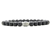 Beaddhism - Armband - Matt Black - 925 Zilver - Beaddhism - 8 mm - 19 cm