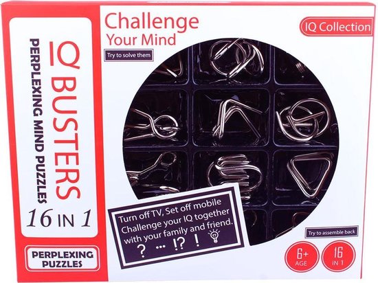 IQ puzzel - 16 stuks - Metaal - Breinbrekers