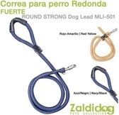 Hondenriem -   sterk touw - voor grote en kleine honden - stevige grip - honden trainen – blauw zwart - 1,50 meter