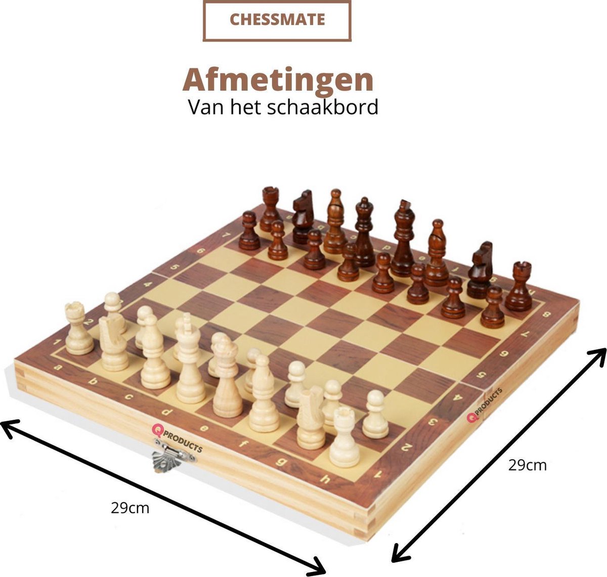 Qproducts Chessmate – Inclusief ebook – Magnetisch Schaakspel – Schaakbord  –... | bol.com