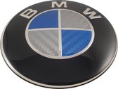 BMW Embleem Logo 82mm Motorkap Blauw-Wit Carbon