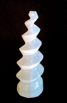 Seleniet spiraalvorm 12 cm, kleur wit, edelsteen