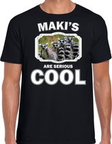Dieren maki apen t-shirt zwart heren - makis are serious cool shirt - cadeau t-shirt maki familie/ maki apen liefhebber XL