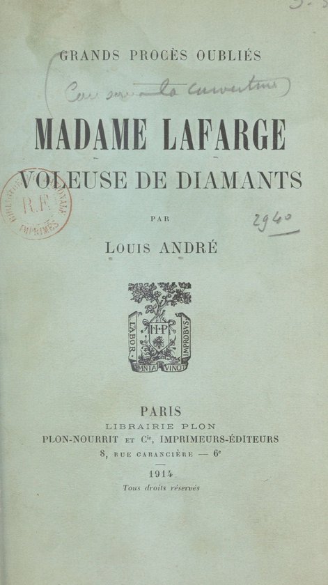 Madame Lafarge - cover