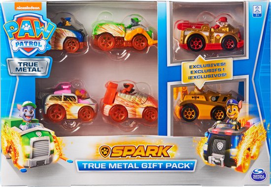 PAW Patrol Spark True Metal - Cadeauset - 6 Speelgoedvoertuigen - Schaal  1:55 | bol.com