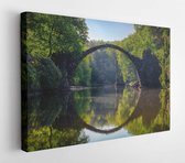 Onlinecanvas - Schilderij - Gray Bridge And Trees Art Horizontal Horizontal - Multicolor - 60 X 80 Cm