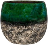 Lindy Green Black donkergroen pot 19 cm ronde bloempot voor binnen