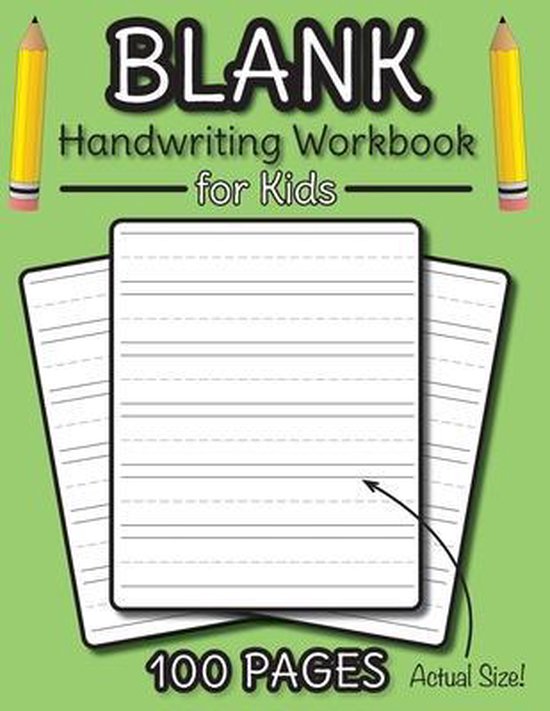 Blank Handwriting Workbook for Kids - cover