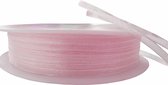 Organza Lint 3mm (0,3cm) Baby Roze | Smal Lint | Luxe Kwaliteit | Cadeau Lint | Geboorte Lint | Bruiloft Lint | XL Rol: 50 Meter