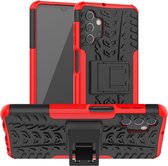 Rugged Kickstand Back Cover - Samsung Galaxy A32 5G Hoesje - Rood