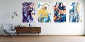 Onlinecanvas - Schilderij - Mixture Acrylic Paints. Liquid Marble Texture.- Art Vertical Vertical - Multicolor - 40 X 30 Cm