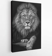 Lion, King black and white - Modern Art Canvas - Vertical - 635211587 - 40-30 Vertical