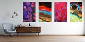 Onlinecanvas - Schilderij - Abstract Bright Texture Colored Bright Liquid Paints. Art Vertical Vertical - Multicolor - 115 X 75 Cm