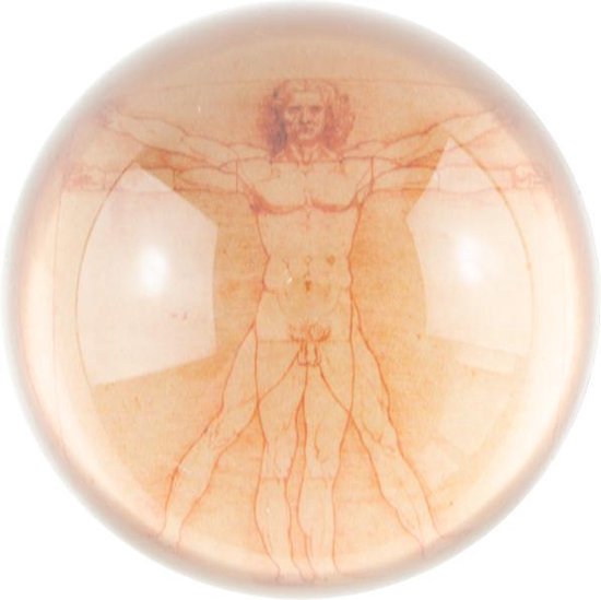 Presse-papier convexe en Verres , Leonardo de Da Vinci, Homme de Vitruve