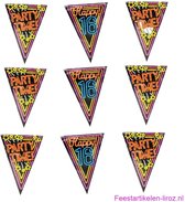 3x stuks vlaggenlijnen met NEON16 jaar thema feestartikelen - Verjaardag versieringen - 10 meter - Plastic