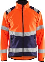 Blåkläder 4877-2516 Softshell jack High Vis Oranje/Marineblauw maat S