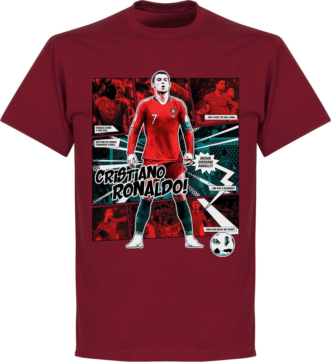Ronaldo Portugal Comic T-Shirt - Rood - L