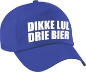 Dikke lul drie bier fun pet blauw voor dames en heren - dikke lul drie bier baseball cap - carnaval fun accessoire