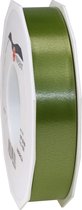 1x XL Hobby/decoratie legergroene satijnen sierlinten 2,5 cm/25 mm x 91 meter- Luxe kwaliteit - Cadeaulint satijnlint/ribbon