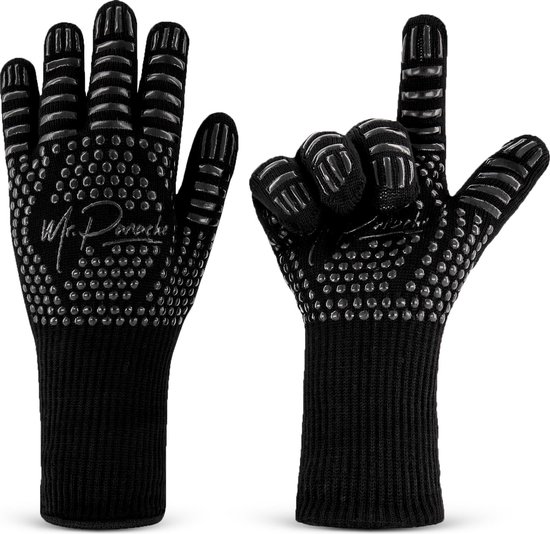 Mr. Panache ovenhandschoenen (2 stuks) - en407 certificaat - tot 500°c - hittebestendige bbq handschoenen - barbecue en oven handschoenen