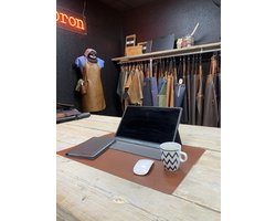 Xapron leren bureaulegger - Kleur Cognac (cognac) - 60 × 40 cm - Handgemaakt - Kantoor - Gaming