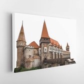 Onlinecanvas - Schilderij - Corvin Castle Isolated On Background. Art Horizontal Horizontal - Multicolor - 75 X 115 Cm