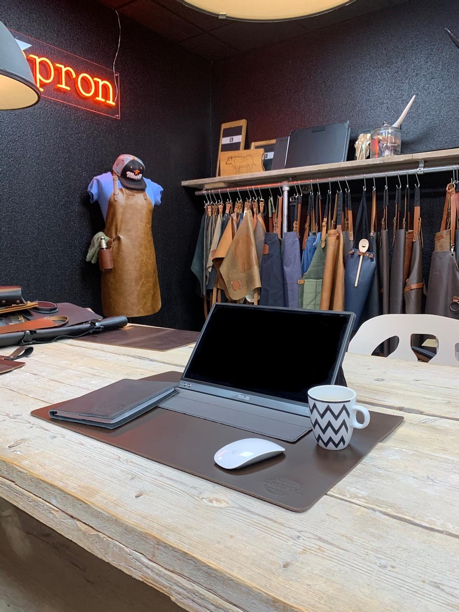 Xapron leren bureaulegger - Kleur Brown (bruin) - 60 × 40 cm - Handgemaakt - Kantoor - Gaming