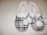 Fleece pantoffels Senoretta ruit - maat 39/41
