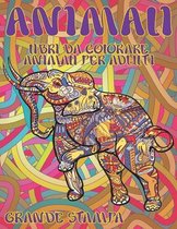 Libri da colorare animali per adulti - Grande stampa - Animali