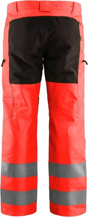 Pantalon haute visibilité Blaklader avec stretch - Rouge haute visibilité / Zwart - D112