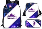 Fortnite Rugzak White Stripe - Schooltas setje-Rugtas-Schoudertas-Etui-Reistas