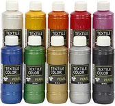Textielverf - Diverse Kleuren - Parelmoer - Creativ Company - 10x250 ml