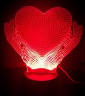 "LOVE HANDS MET HEART" 3D led lamp