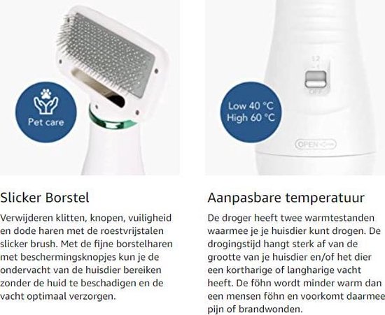 Hondenföhn | Föhn en Borstel in één | Compact en Licht in Gewicht