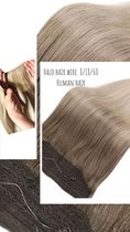 Wire Hair Extensions Halo Hair #8/18/60 Balayage bruin blond matt HUMAN HAIR