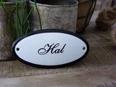 Emaille deurbordje ovaal 'Hal'