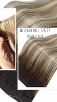 Wire Hair Halo Extensions Balyage Ombré Bruin blond Mix Human Hair