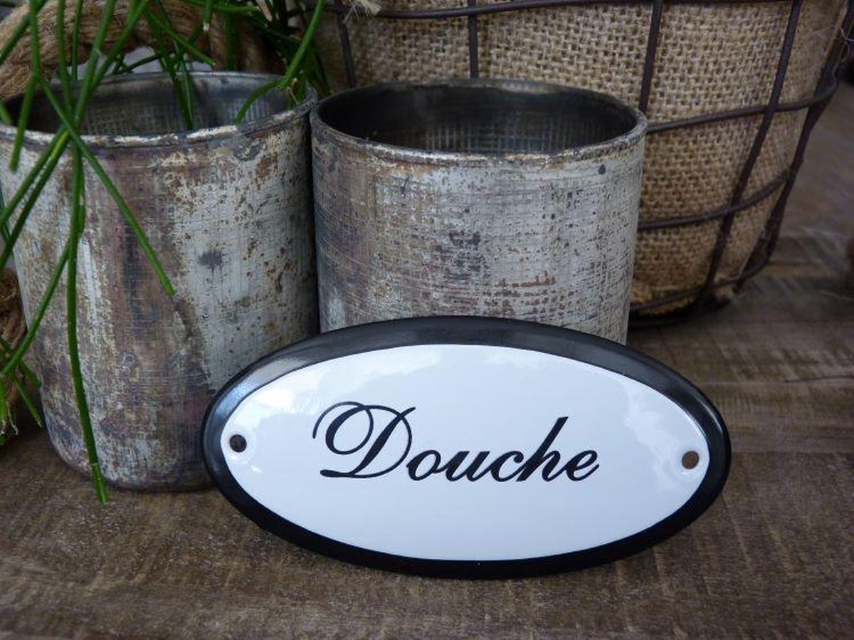 Emaille Deurbordje Ovaal \'douche\'