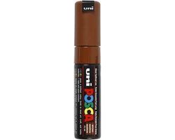 Krijtstift – Chalkmarker – Universele Marker – Uni Posca Marker – Bruin – PC-8K – 8mm – Beitelpunt – Large – 1 stuk