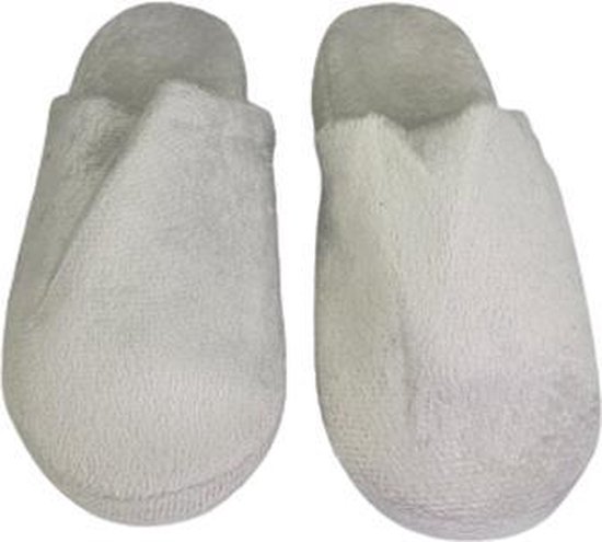 Model laag pantoffels velvet look - Lichtgrijs - Maat 44 / 45 - Pantoffels  unisex -... | bol.com